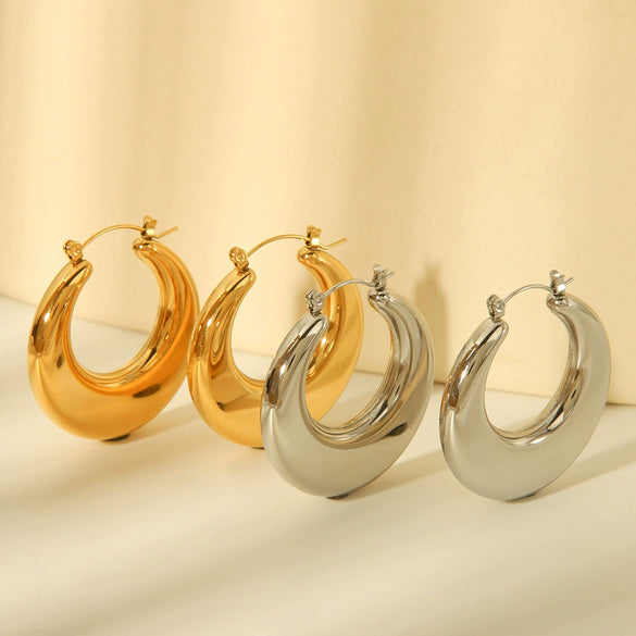 Wholesale Stainless Steel Geometric Ushaped Electroplated Earrings For Women