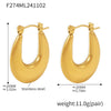 Wholesale Stainless Steel Geometric Ushaped Electroplated Gold Women's Earrings