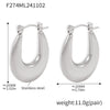Wholesale Stainless Steel Geometric Ushaped Electroplated Gold Women's Earrings
