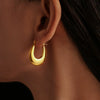 Wholesale Stainless Steel Geometric Ushaped Electroplated Gold Women's Earrings