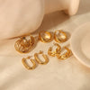Wholesale Stainless Steel Geometric Ushaped Electroplated Multilayer Threeline Twisted Women's Earrings