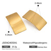 Wholesale Stainless Steel Geometric Vertical Rectangular Electroplated Earrings Luxury Trend Jewelry