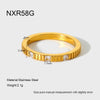 Wholesale Stainless Steel Geometric Vertical Stripe 18K Gold Plated Stackable Ring For Women