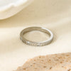 Wholesale Stainless Steel Geometric Vertical Stripe 18K Gold Plated Stackable Ring For Women