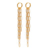 Wholesale Stainless Steel Geometric Vintage Square Buckle Tassel Earrings For Women