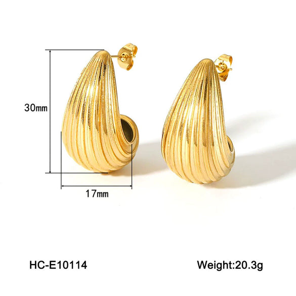 Wholesale Stainless Steel Geometric Water Drop Earrings Electroplated For Women