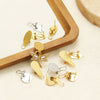 Wholesale Stainless Steel Geometric Water Drop Painting Ear Clip Jewelry