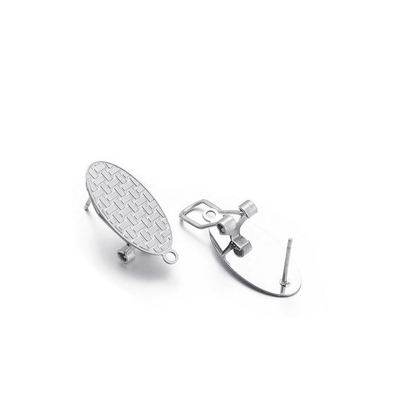 Wholesale Stainless Steel Geometric Water Drop Painting Ear Clip Jewelry