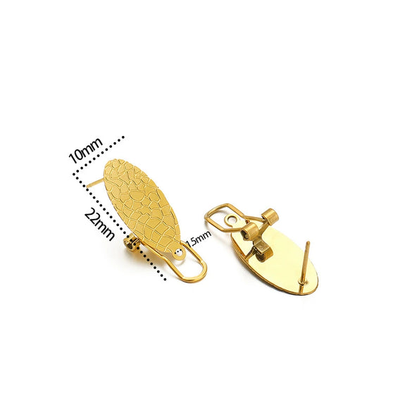 Wholesale Stainless Steel Geometric Water Drop Painting Ear Clip Jewelry