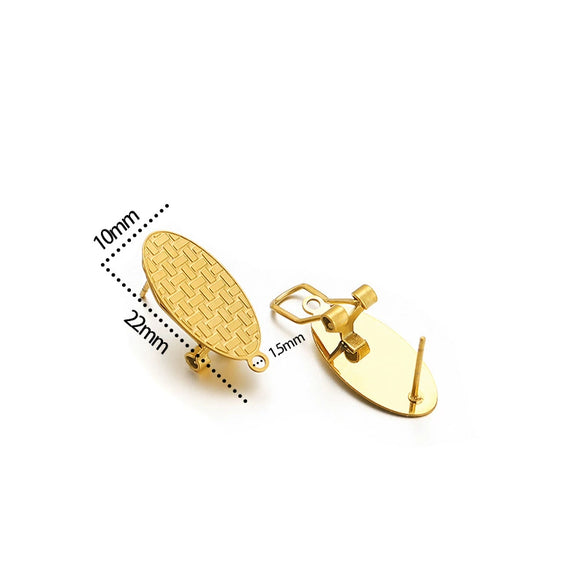 Wholesale Stainless Steel Geometric Water Drop Painting Ear Clip Jewelry