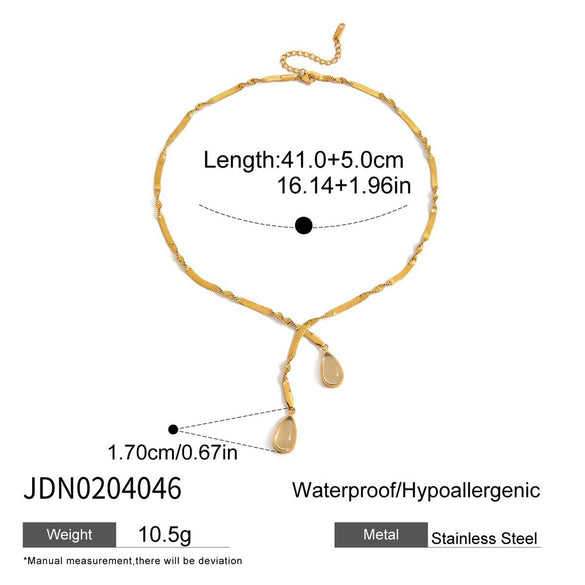 Wholesale Stainless Steel Geometric Water Drop Pendant Necklace With Electroplating For Women