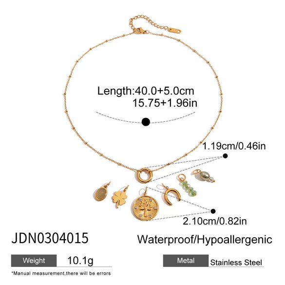 Wholesale Stainless Steel Geometric Water Drop Pendant Necklace With Electroplating For Women