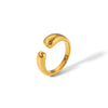 Wholesale Stainless Steel Geometric Water Drop Smooth Ring 18K Goldplated For Unisex Stackable