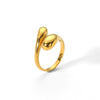 Wholesale Stainless Steel Geometric Water Drop Smooth Ring 18K Goldplated For Unisex Stackable