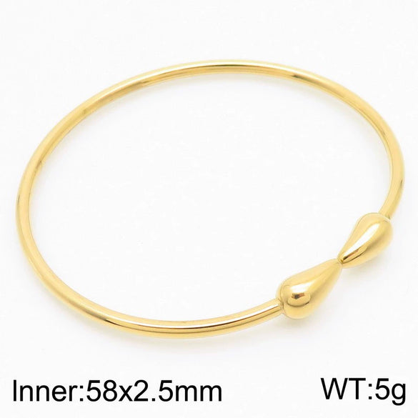 Wholesale Stainless Steel Geometric Water Drop Stud Earrings And Solid Necklace With Electroplating