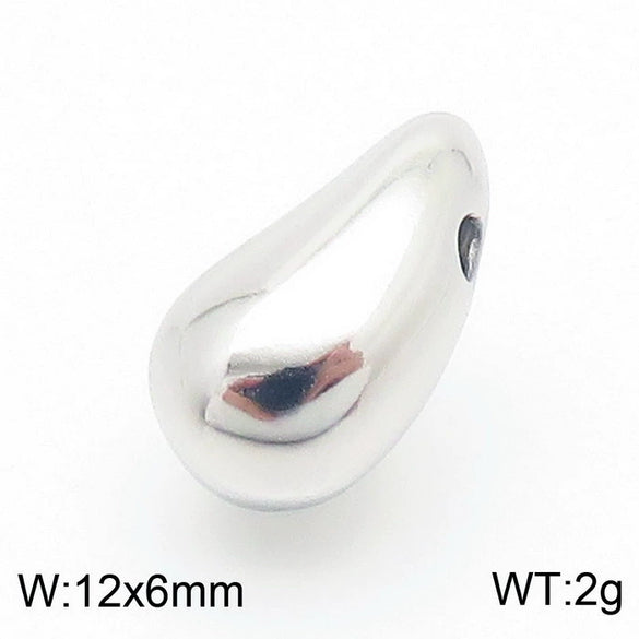 Wholesale Stainless Steel Geometric Water Drop Stud Earrings And Solid Necklace With Electroplating
