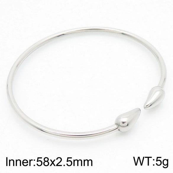 Wholesale Stainless Steel Geometric Water Drop Stud Earrings And Solid Necklace With Electroplating