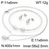 Wholesale Stainless Steel Geometric Water Drop Stud Earrings And Solid Necklace With Electroplating