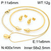 Wholesale Stainless Steel Geometric Water Drop Stud Earrings And Solid Necklace With Electroplating