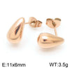 Wholesale Stainless Steel Geometric Water Drop Stud Earrings And Solid Necklace With Electroplating