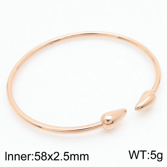 Wholesale Stainless Steel Geometric Water Drop Stud Earrings And Solid Necklace With Electroplating