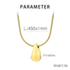 Wholesale Stainless Steel Geometric Water Drop Stud Earrings And Solid Necklace With Electroplating