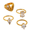 Wholesale Stainless Steel Geometric Water Drop Zircon Ring With Pvd 18K Gold Finish For Women