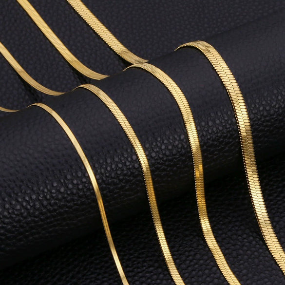 Wholesale Stainless Steel Geometric Wave Blade Chain Necklace With 18K Gold Electroplating For Women