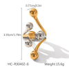 Wholesale Stainless Steel Geometric Wave Open Ring Electroplated Hand Jewelry For Women