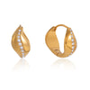 Wholesale Stainless Steel Geometric Waveshaped Rhinestone Electroplated Earrings For Women
