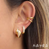 Wholesale Stainless Steel Geometric Waveshaped Rhinestone Electroplated Earrings For Women