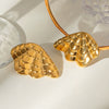 Wholesale Stainless Steel Geometric Wings Earrings Vintage Style 18K Gold Plated Non Fading Anti Allergic