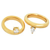 Wholesale Stainless Steel Geometric Wiredrawing Electroplated Ring Unisex Retro Niche Highend Light Luxury Allmatch