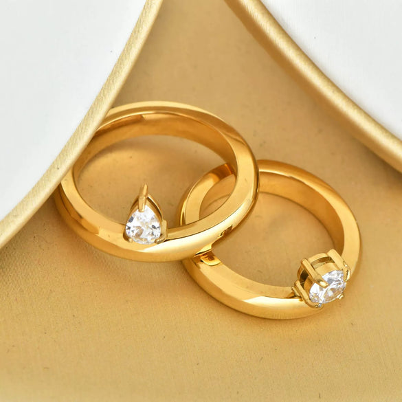 Wholesale Stainless Steel Geometric Wiredrawing Electroplated Ring Unisex Retro Niche Highend Light Luxury Allmatch