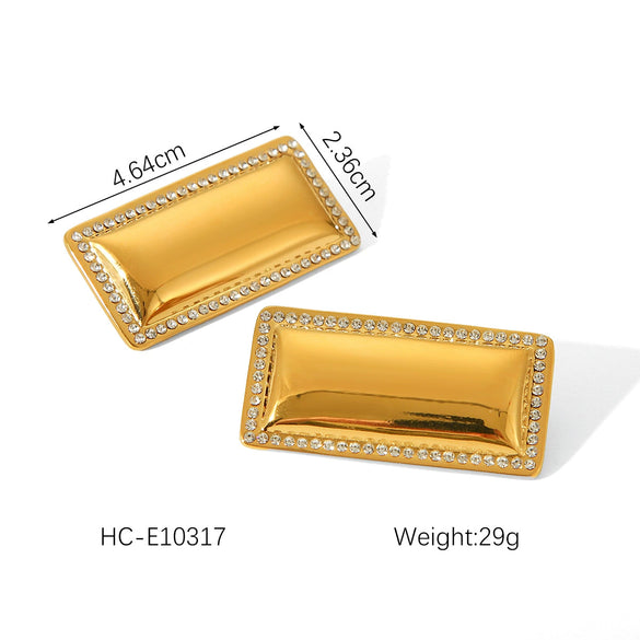 Wholesale Stainless Steel Geometric Women's Earrings With Electroplating