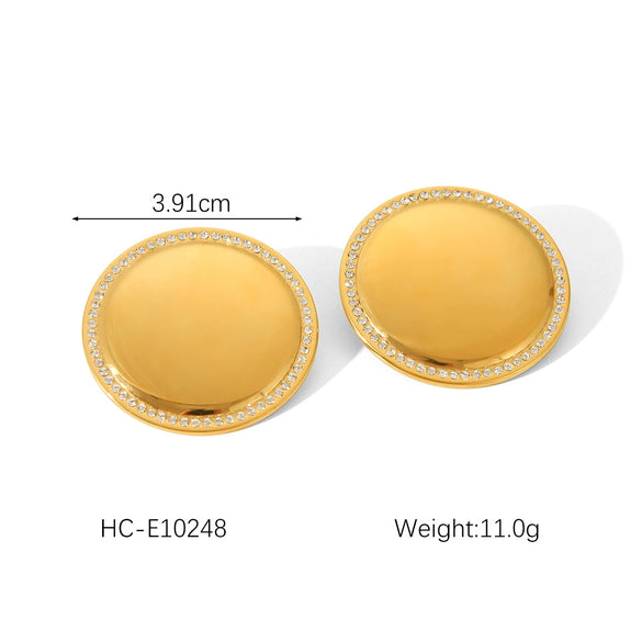 Wholesale Stainless Steel Geometric Women's Earrings With Electroplating