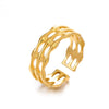 Wholesale Stainless Steel Geometric Women's Hiphop Ring With Electroplating