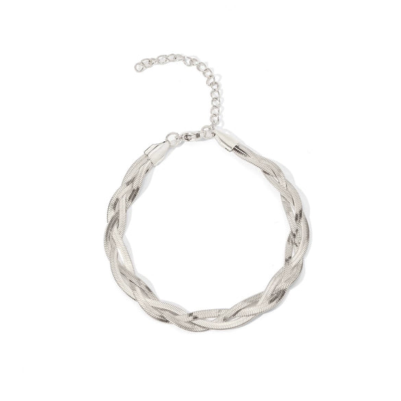 Wholesale Stainless Steel Geometric Woven Blade Bracelet Electroplated For Women And Unisex