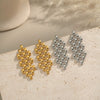 Wholesale Stainless Steel Geometric Woven Electroplated Earrings For Women