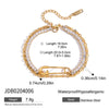Wholesale Stainless Steel Geometric Zircon Bracelet For Women With Electroplating Light Luxury High End Jewelry