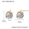 Wholesale 316L Stainless Steel Geometric Zircon Earrings For Women With Electroplating Light Luxury Niche Fashion
