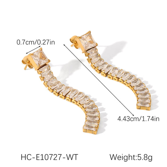 Wholesale Stainless Steel Geometric Zircon Earrings For Women