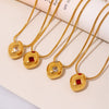 Wholesale 316L Stainless Steel Geometric Zircon Inlaid Irregular Shaped Clavicle Necklace Jewelry With Electroplating Treatment For Women