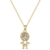 Wholesale Stainless Steel Geometric Zircon Pendant Necklace For Women