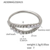 Wholesale 316L Stainless Steel Geometric Zircon Shell Bead Ring Electroplated Fashion Women's Ring