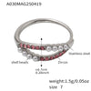 Wholesale 316L Stainless Steel Geometric Zircon Shell Bead Ring Electroplated Fashion Women's Ring