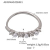 Wholesale 316L Stainless Steel Geometric Zircon Shell Bead Ring Electroplated Fashion Women's Ring