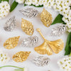 Wholesale Stainless Steel Ginkgo Leaf And Small Flower Antique Style Electroplated Earrings And Headwear Accessories Pendant
