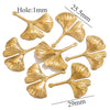 Wholesale Stainless Steel Ginkgo Leaf And Small Flower Antique Style Electroplated Earrings And Headwear Accessories Pendant