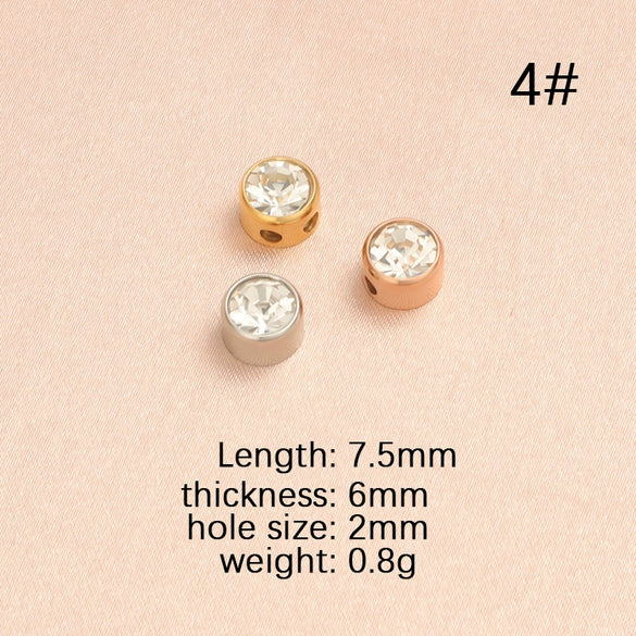 Wholesale Stainless Steel Glossy Geometric Beads Electroplated Diy Jewelry Accessories Necklace For December Birthday Stone